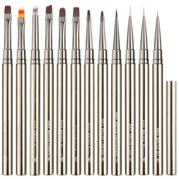 2kpl Kynsiharja Nail Art Liner Harjat Kynä 0.9 LINE 0.9 LINE 0.9 Line