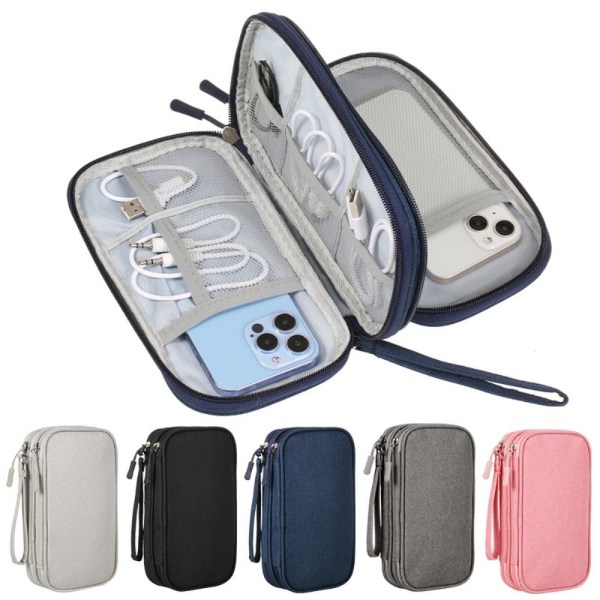 Headset Cable Bag Charging Treasure Bag GRÅ 21 X12,5 X6,5CM Grey 21 x12.5 x6.5cm