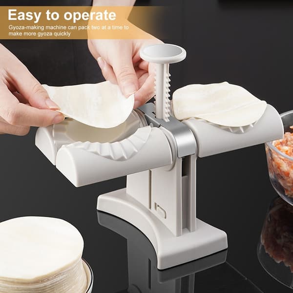 Helautomatisk Dumpling Machine Dubbelhuvud White