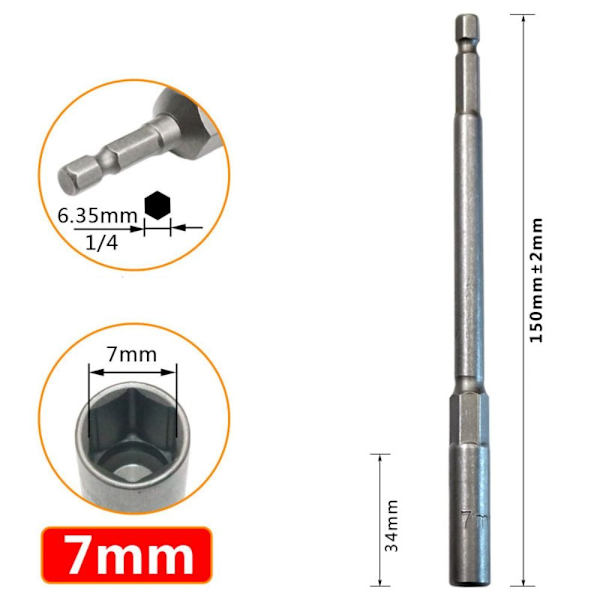 5 st Sexkantskaft Mutter Driver Bit Adapter Borr Bits
