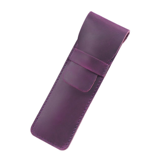 Retro læder penneholder Brun fyldepennepose LILLA SMALL Purple Small-Small