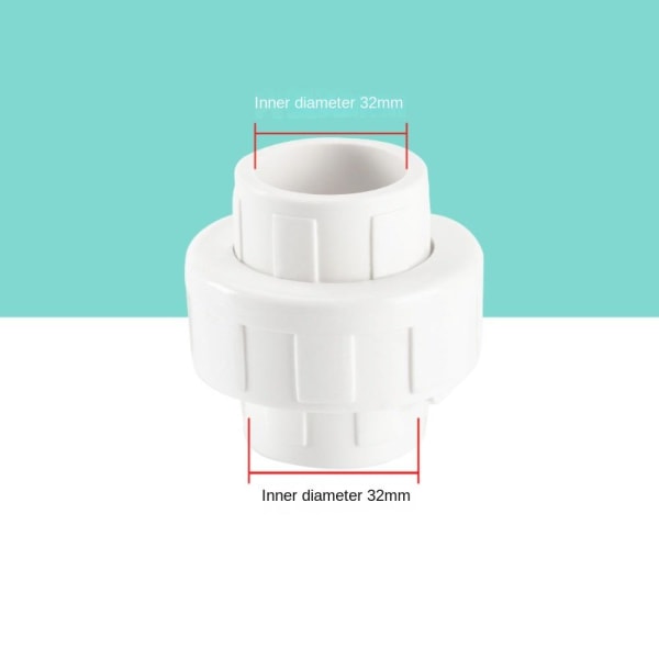 3stk Union Connectors Rett Connector HVIT 25MM 25MM White 25MM-25MM