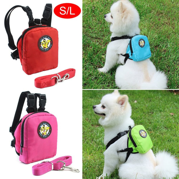 Dog Self Ryggsäck Pet Rugsäck RÖD L red L