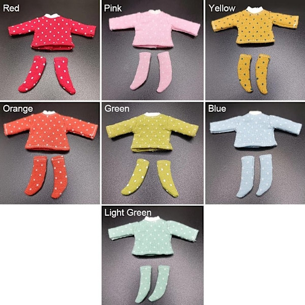 Dukke T-skjorte Sokker Cotton Dot Bluse ROSA Pink