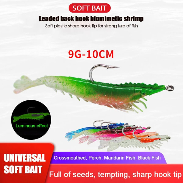 6 kpl katkaravun viehe Katkarapu Fake Bait Hook Worm Silicone