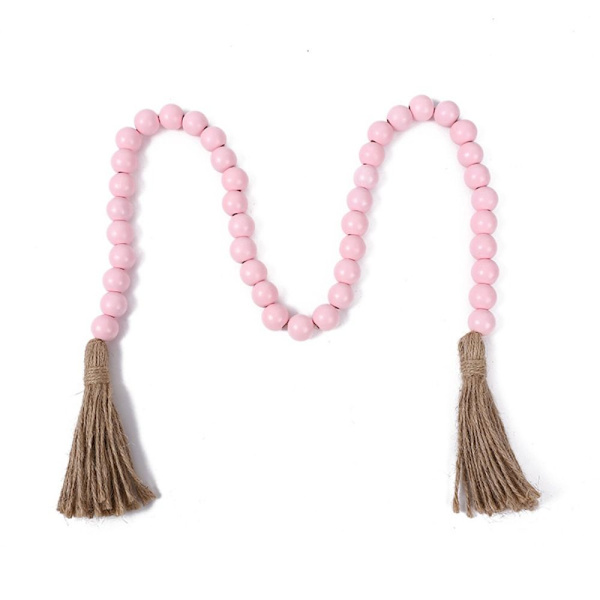 Träpärlgarlander Farmhouse Beads Rustik ROSA pink