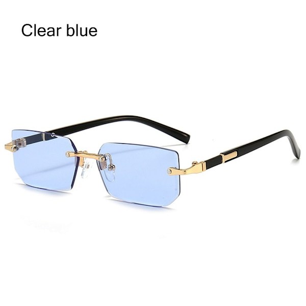 Reunuksettomat suorakulmion aurinkolasit Kehyksettömät aurinkolasit CLEAR BLUE Clear blue
