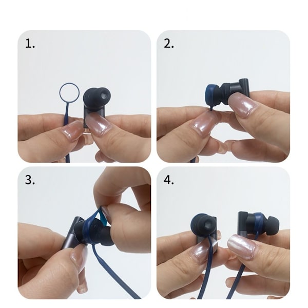 2kpl Earbuds Anti Lost Strap -kuulokkeen köysi MUSTA black