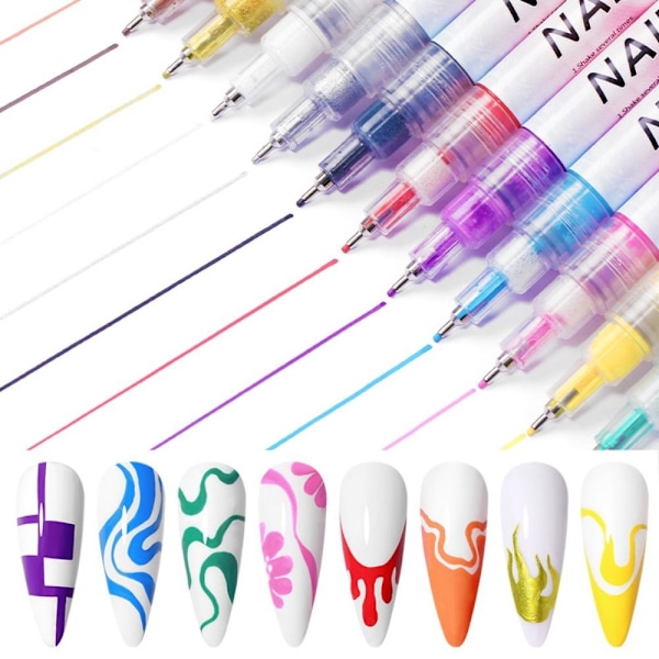 Nail Art Ritpenna Graffiti Gel Penna GUL 0,5MM 0,5MM YELLOW 0.5MM-0.5MM