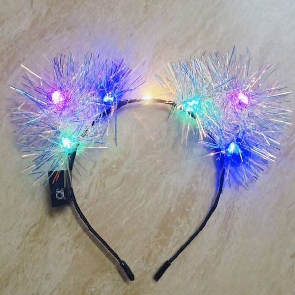 LED-farget kranskronehodebånd 3 3 3