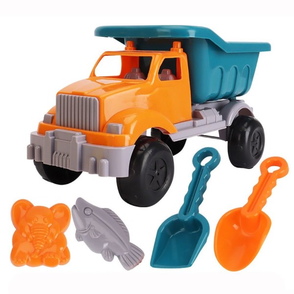 5/6ST Sandleksaker Set Beach Castle hink ORANGE LASTBIL ORANGE orange truck