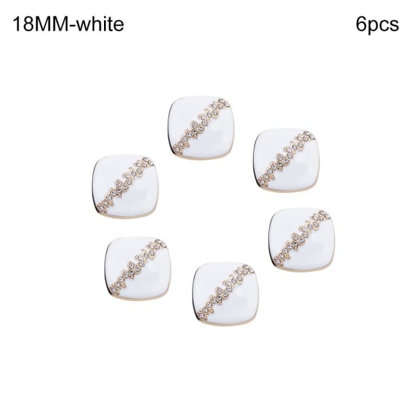 Rhinestone Buttons Paidan napit VALKOINEN 18MM6KPL 6KPL white 18MM6pcs-6pcs