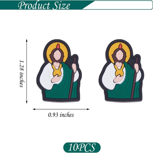 10st Jungfru Maria Jesus-pärlor Söta DIY-silikonpärlor
