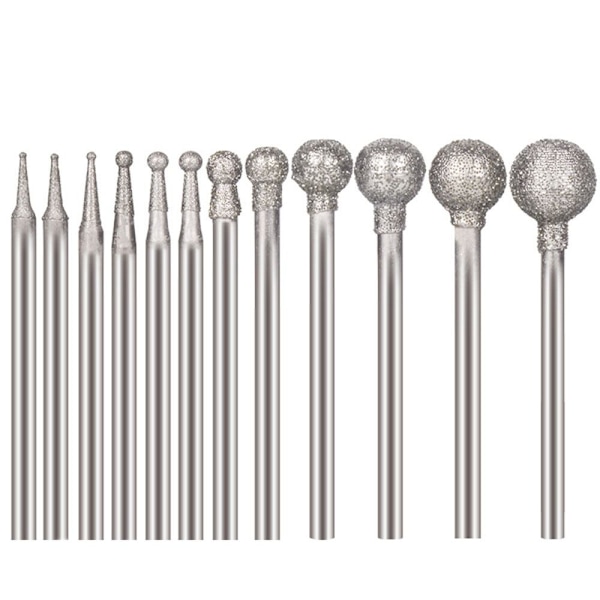 12 st diamantsliphuvud set diamantborrbitar