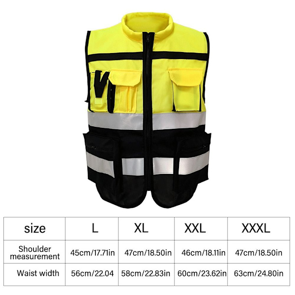 Refleksvest Farvematchende sikkerhedstøj XXL XXL XXL