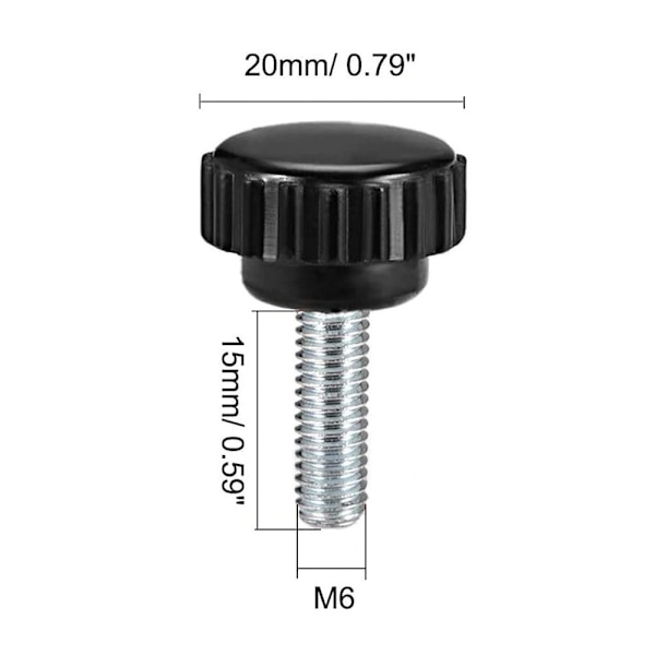 10 stk. Riftede tommelfingerskruer Fastspændingsknapper han M6 x 10 mm metrisk