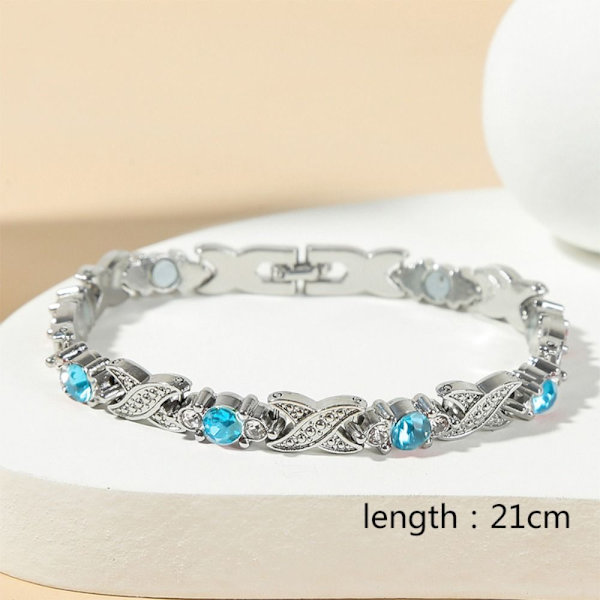 Magneettiset rannerenkaat Menopause Reliving Rannekoru BLUE SILVER CHAIN Blue Silver Chain