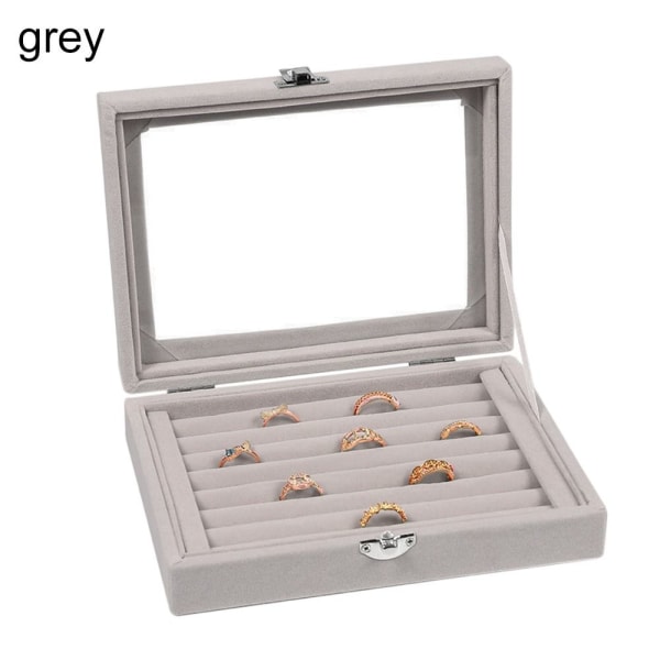 Velvet Ring Box korujen organizer GREY grey