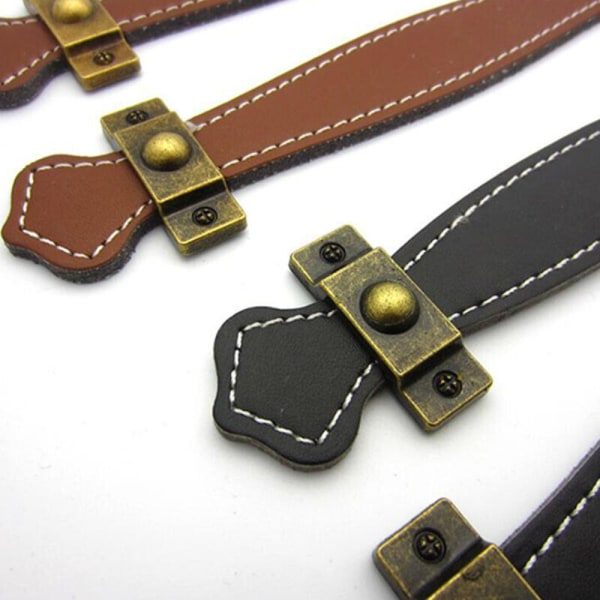 Zinklegering Läderhandtag Läderbox Handtag LJUSBRUN 96MM Light Brown 96mm-96mm