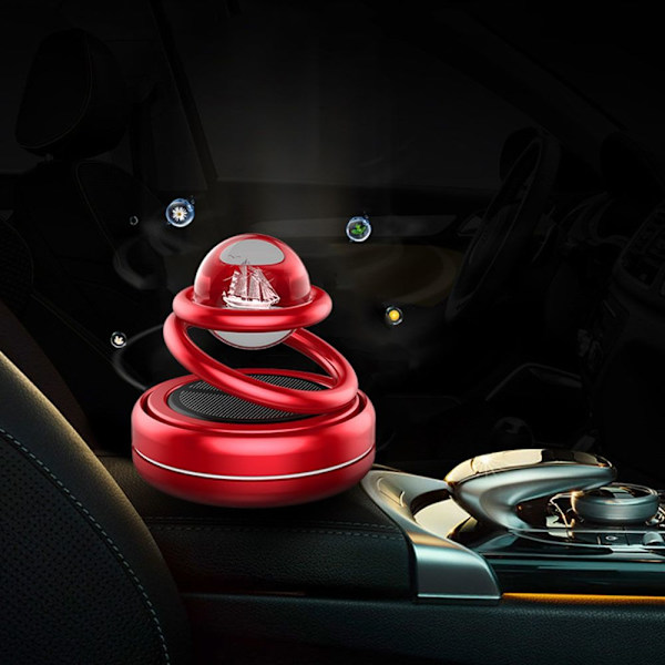 Solar Roterande Parfym Hållare Bil Aroma Ornament RÖD Red