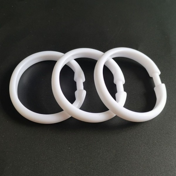 40 Stk Badeforhæng Ringe Brusekroge til badeforhæng White 40 Pcs-40 Pcs