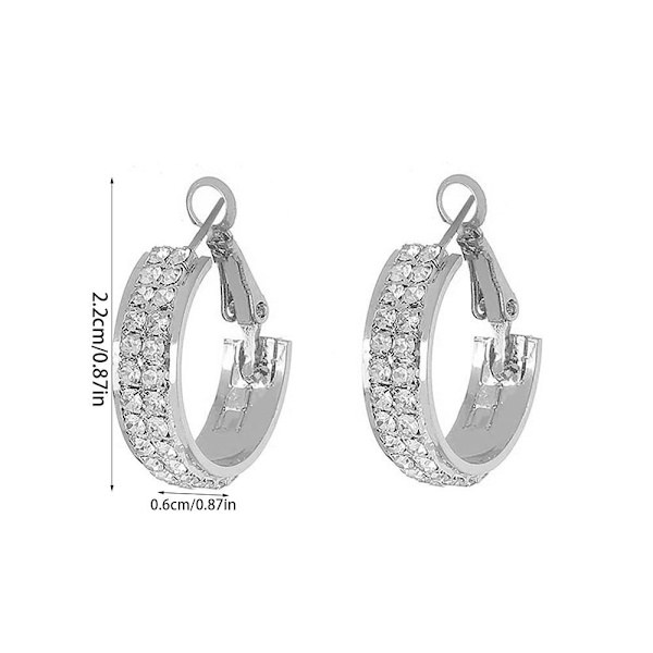 2 Paria Lymphvity Magneettikorvakoruja Timantti-Koristelluja silver