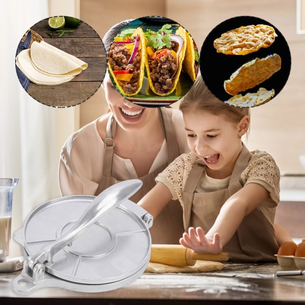 Tortilla Press Maker Deigpressing SVART 16CM 16CM Black 16cm-16cm