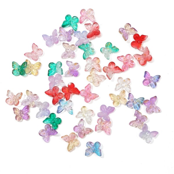Butterfly Charms Gradient Hengende Ornamenter Glass Crystal Charms