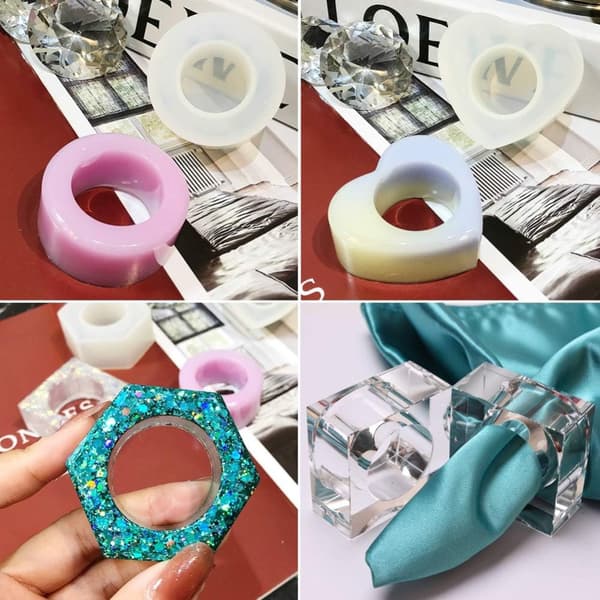 4 STK Servietringe Resin Form Epoxy Resin