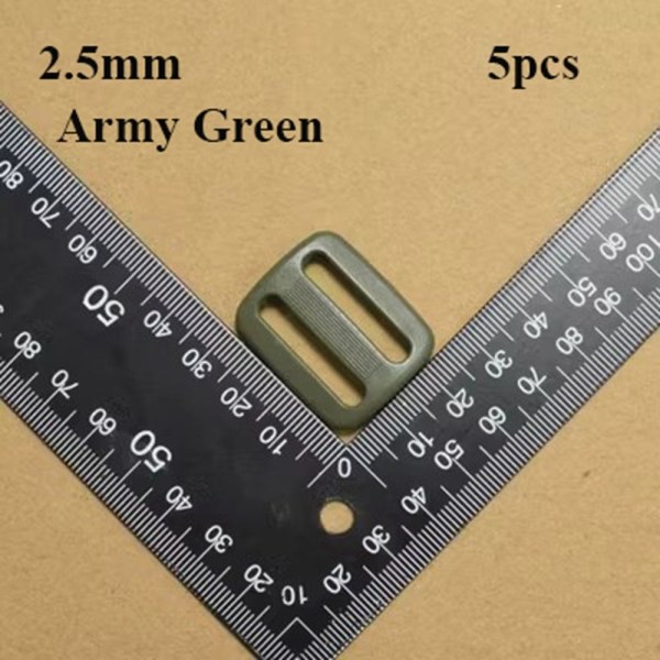 5 stk Tri Glide Slider Ladder Låsespænder ARMY GREEN 2,5MM Army Green 2.5mm