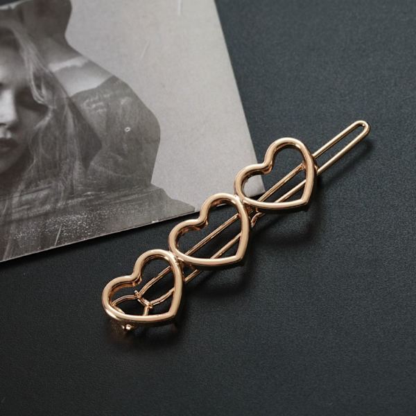 2kpl Hollow Love Heart Hiusneula-sivuklipsit SILVER silver