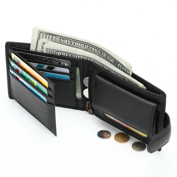 Nahkaiset lompakot korttilaukkutelineet rahaklipsi black