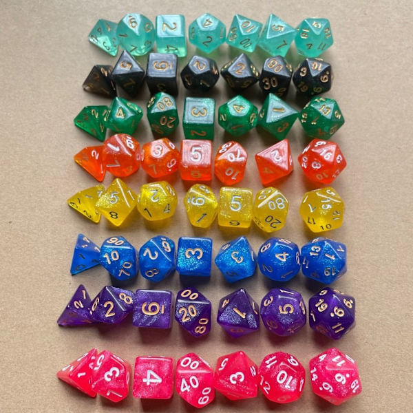 7 kpl / set DND Dice Polyhedral Dice 04 04 04