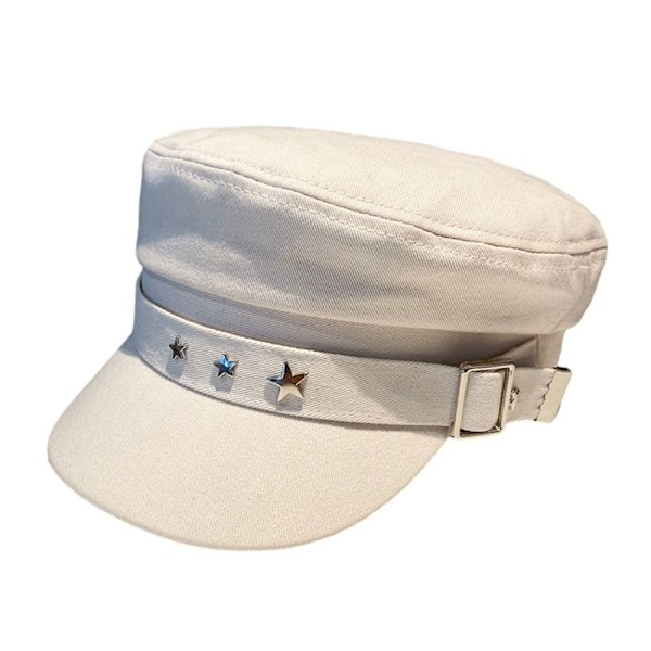 Baret Hat Ottekantet Kasket HVID White
