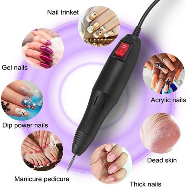Elektrisk Neglebor Manicure Pedicure SORT black