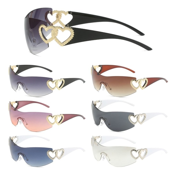 Y2k solbriller for kvinner herrefarger LILLA/GRÅ ROSA Purple/Gray Pink