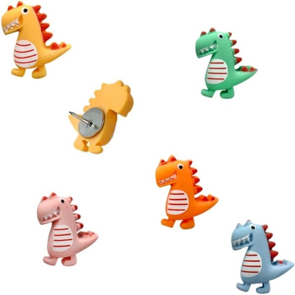 30 STK Dinosaur Thumb Tacks Cute Push Pins Resin og Metal