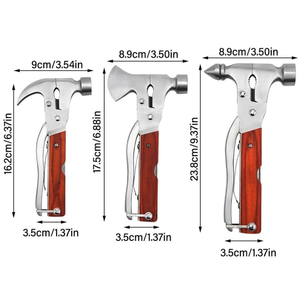 Multifunksjonell Hammer Auto Safety Hammer ØKS HAMMER ØKS HAMMER Axe Hammer