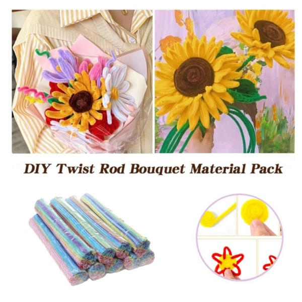 DIY Blombukett Alla hjärtans dag present GUL 100 STK 100 STK Yellow 100Pcs-100Pcs