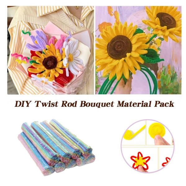 DIY Blomsterbuket Valentinsdagsgave MULTICOLOR 100 STK 100 STK Multicolor 100Pcs-100Pcs
