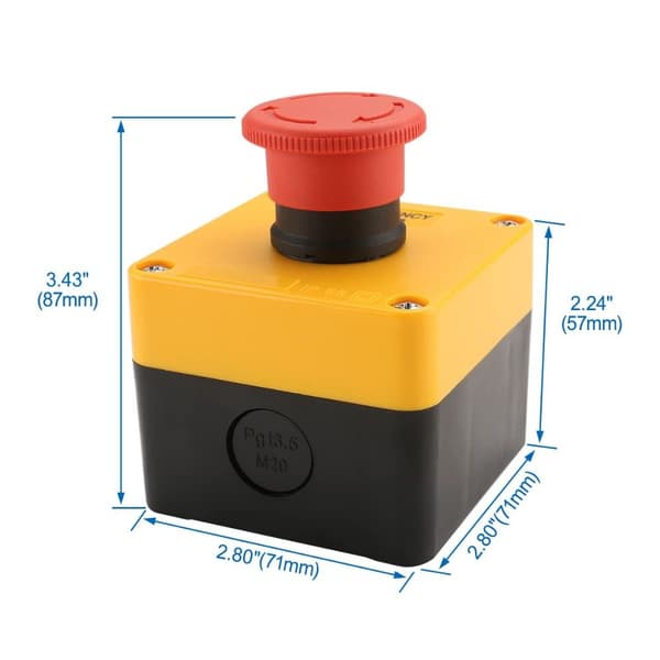 Hätäpysäytyskytkin Painike Mushroom Push Button Switch