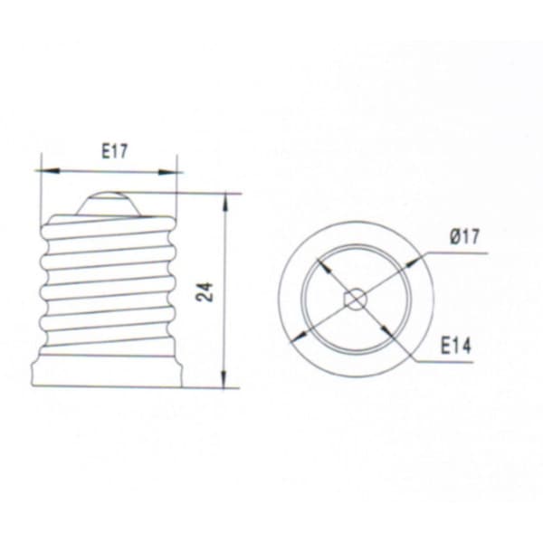 2 STK E17 til E14 lyssokkel lampeholder lysomformer
