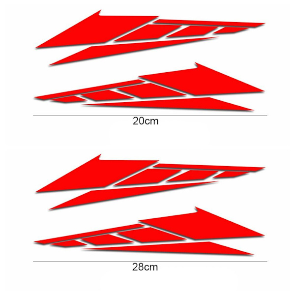 Dekorativt klistremerke for motorsykkel haleboksdekaler RØD 28CM 28CM red 28cm-28cm