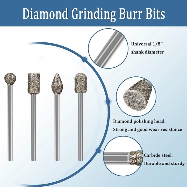 20 STK Stenudskæringssæt Diamantgratbits Roterende Værktøj