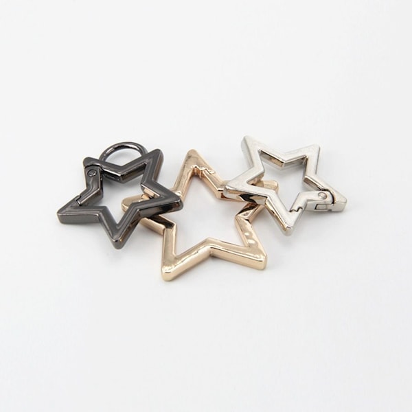 4 stk Spring Ring Spænder Karabinhagepunge Håndtasker SORT Black 33x31mmwithout ear-without ear