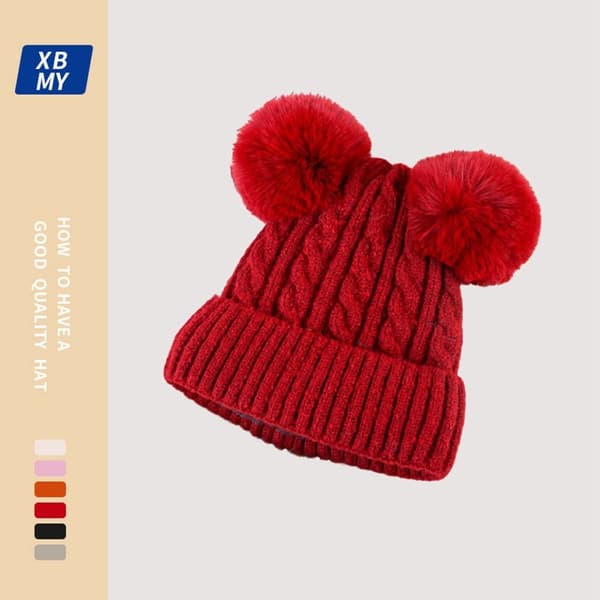 Strikkede Beanies Vinter Efterår Hatte 3 3 3