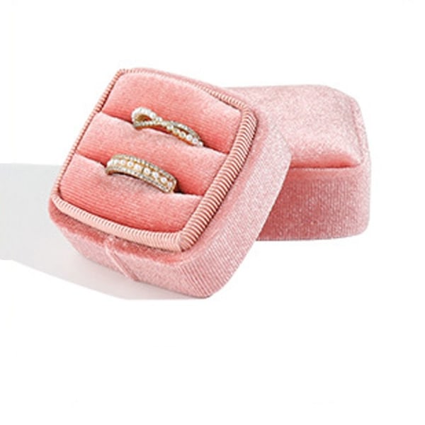 Smykkeskrin Dobbelt Ring Opbevaringsetui PINK pink