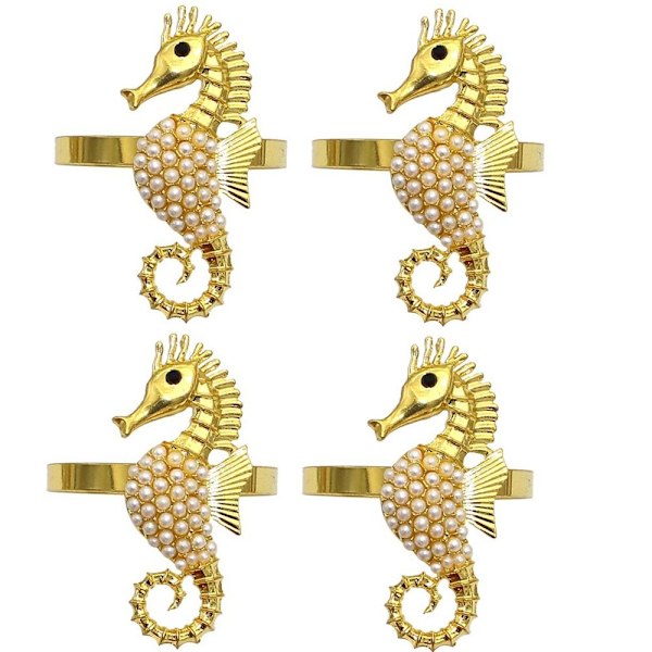 2/4stk Seahorse Serviettringer Munnring 4STK 4STK 4PCS