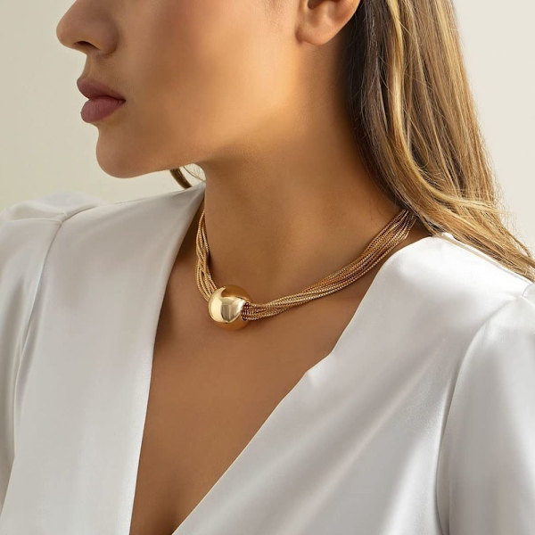 Chunky Choker Halskæde Chunky Chain Halskæde GULD Gold