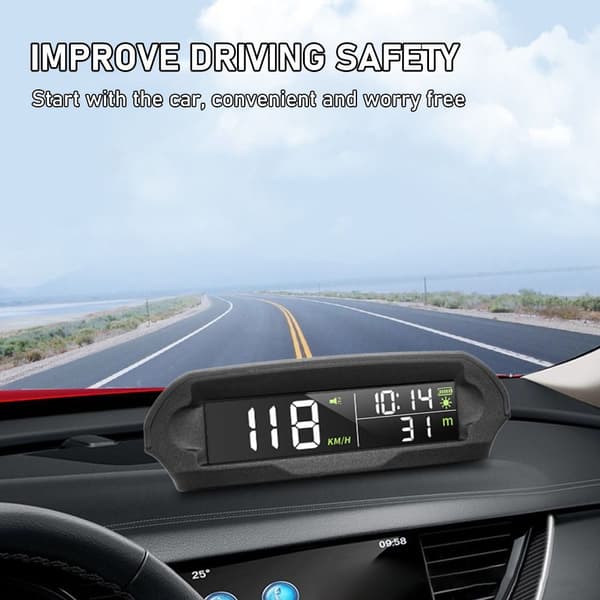 Solar HUD Display Head Up Display Bildekktrykkovervåking Black
